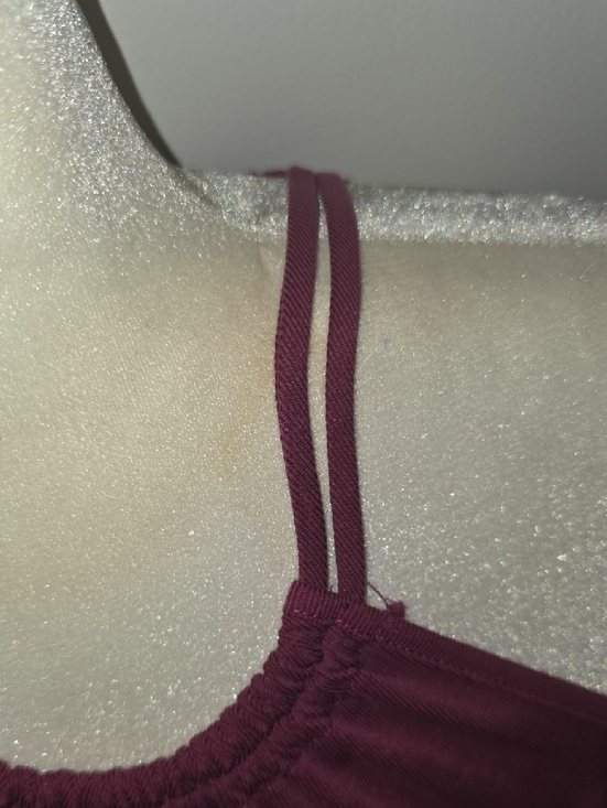 Green Envelope Double-Strap Pleated Halter Top - Burgundy - Picture 5 of 5